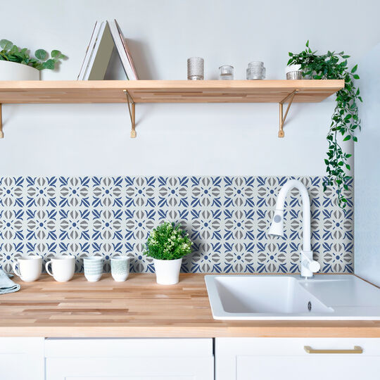 selbstklebende Wandfliesen Wall Tiles Cubia blue (6er Set) image number null